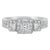 Contemporary 14K White Gold Round and Princess-Cut Diamond Three Stone Ring (1 Cttw, H-I Color, I1-I2 Clarity) - Size 8 For Sale - Image 3 of 7