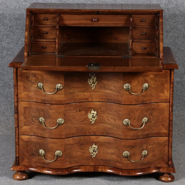 Antique Baroque Secretary in Walnut, 1840 For Sale - Image 11 of 18
