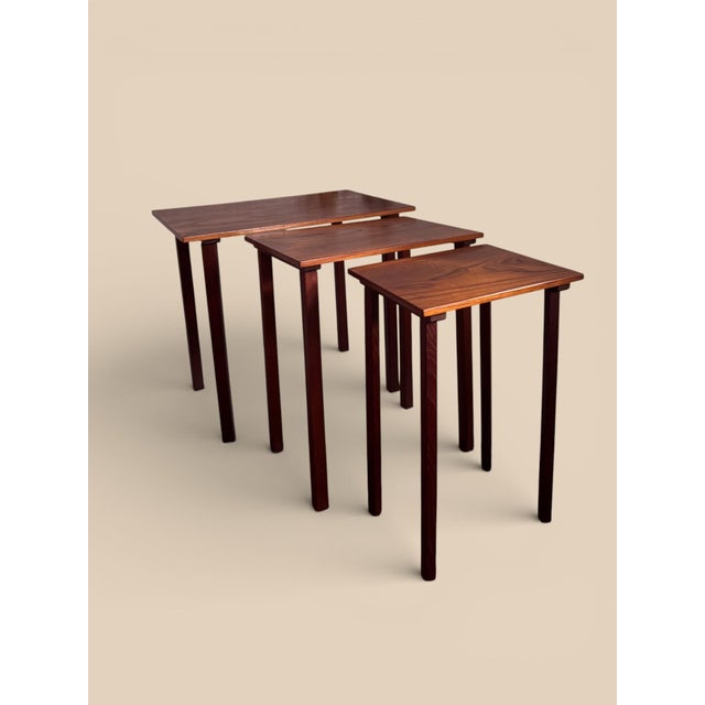 Scandinavian Nesting Tables, 1960s, Set of 3 For Sale - Image 9 of 9