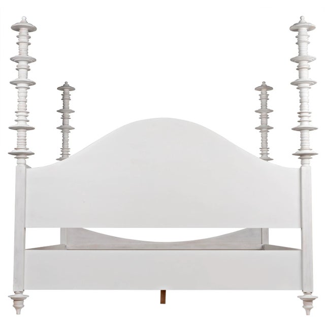 NOIR Ferret Bed, Eastern King, White Wash For Sale - Image 9 of 12