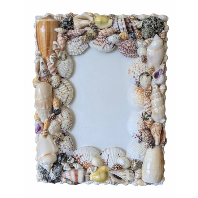 Coastal Sea Shell encrusted Picture Frame Holds a photo 3.5" Wide up to 5" Height