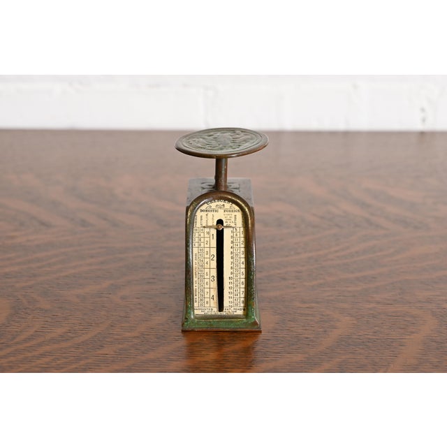 Early 20th Century Tiffany Studios New York Zodiac Pattern Bronze Postage Scale For Sale - Image 5 of 12