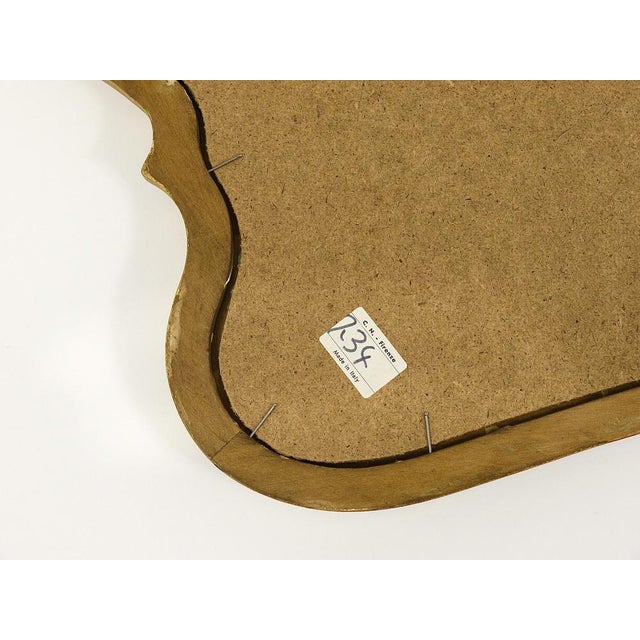 Mid-Century Wall Mirror in Curved Gilt Wood, 1950s For Sale - Image 13 of 15