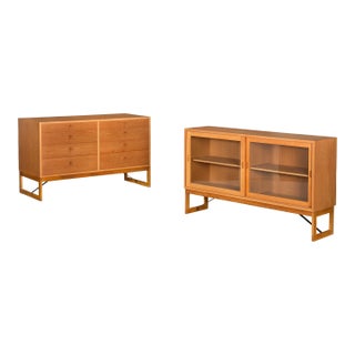 Mid 20th Century Swedish Modern “Oresund” Oak Bookcase and Dresser by Borge Mogensen For Sale