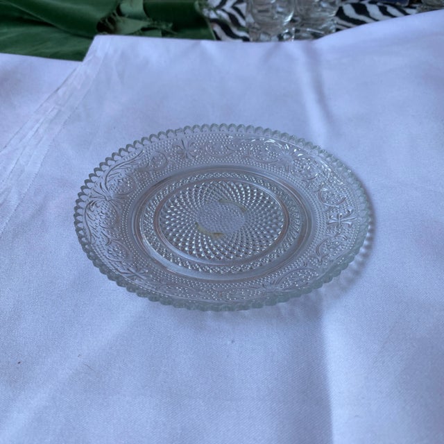 Transparent 1970s Glass Detailed Small Serving or Decorative Plate For Sale - Image 8 of 8