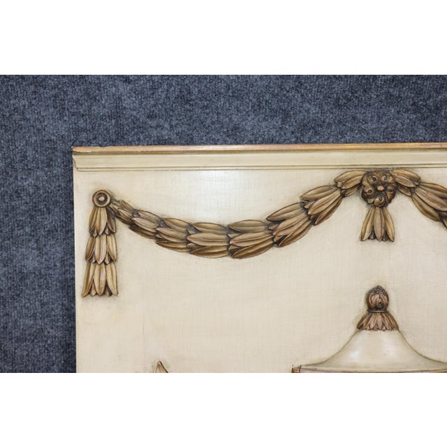 French Louis XVI Style Parcel Painted & Gold Trumeau Mirror For Sale - Image 4 of 8