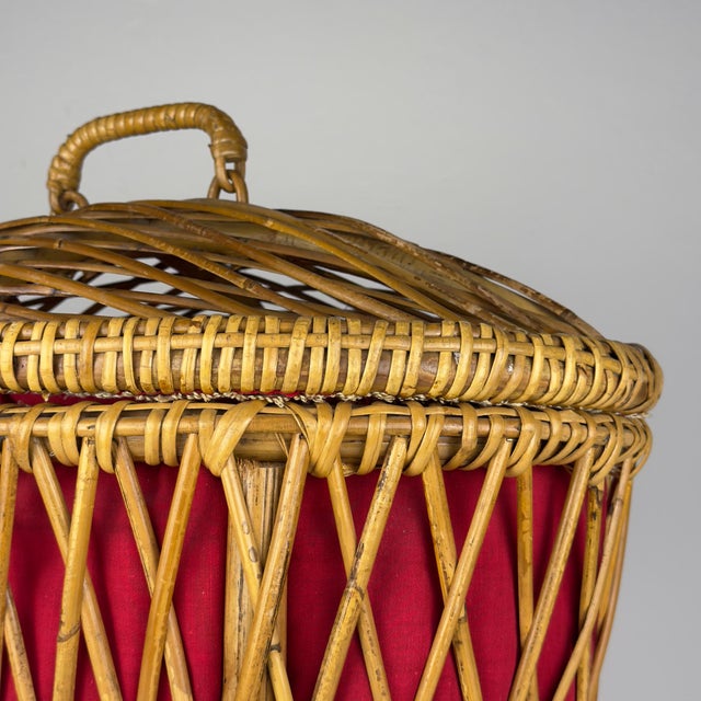 Vintage Rattan Basket, Italy, 1950s For Sale - Image 13 of 18