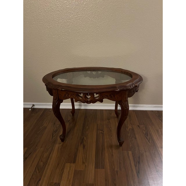 Wood Vintage Carved Walnut Coffee Table 1930s For Sale - Image 7 of 7