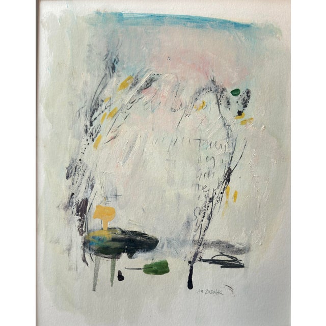 "Sandpiper" Abstract Mixed Media on Paper. For Sale - Image 4 of 6