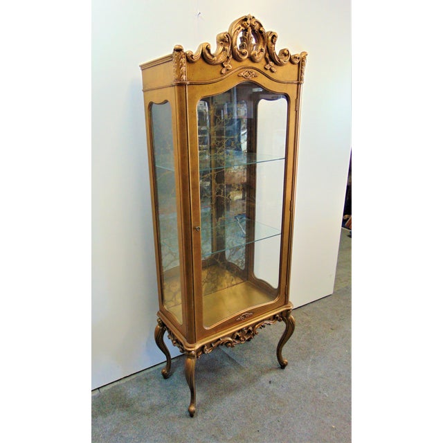 French Style Carved Gold Curio Chairish