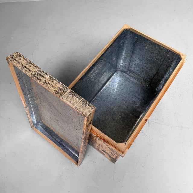 Japanese Tea Chest with Newspaper Paper and Advertisements, 1960s For Sale - Image 11 of 14