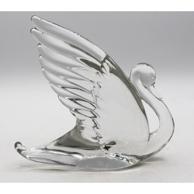 Modern Circa 1947-1953 Heisey Clear Crystal Mold Blown Swan For Sale - Image 3 of 8