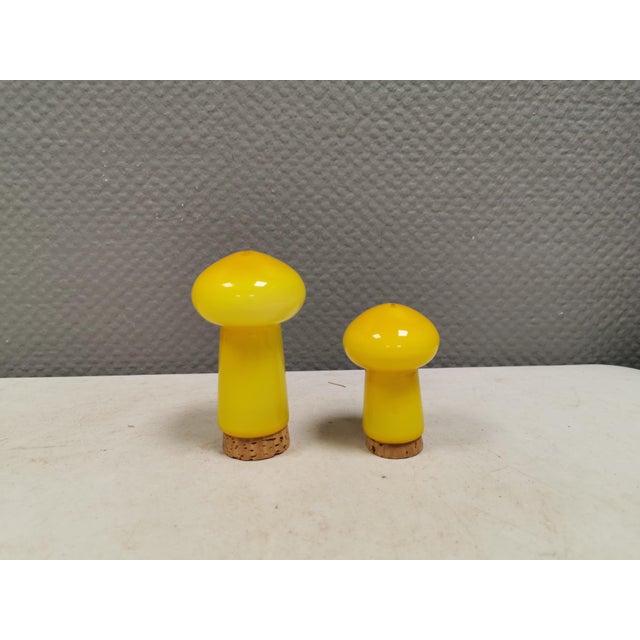 Yellow Palet Mushroom-Shaped Salt and Pepper Shakers by Michael Bang for Holmegaard, 1960s, Set of 2 For Sale - Image 8 of 13