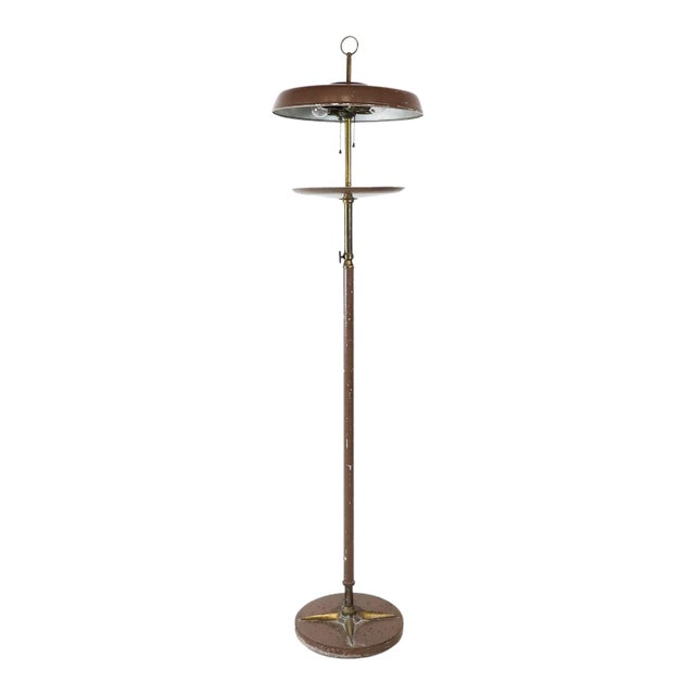 Art Deco Floor Lamp. Brass Details, circa 1930s For Sale
