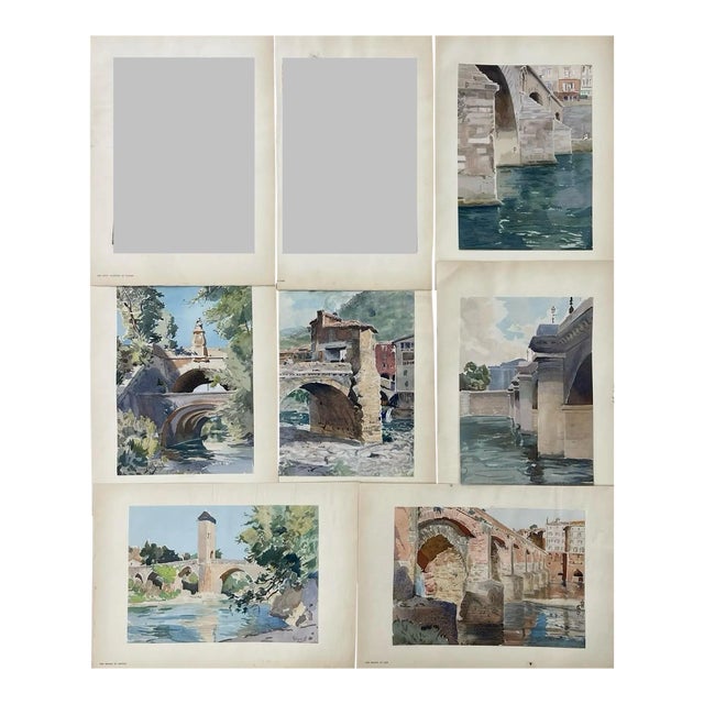 Late 20th Century Robert Vigaud (20th/21st Century) Watercolor Lithographs - Set of 6 For Sale