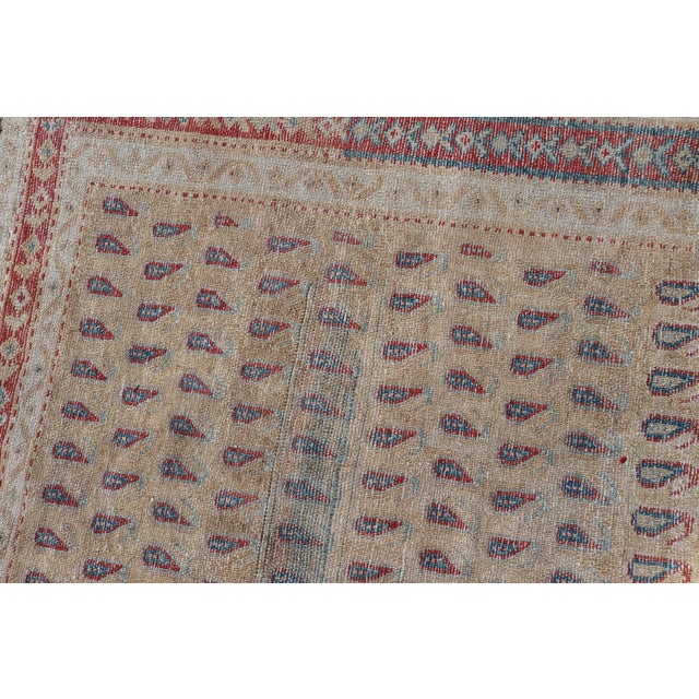 Antique Malayer Runner With All-Over Paisley Design in Red, Brown, and Blue 3'4 X 7'4 For Sale - Image 12 of 12