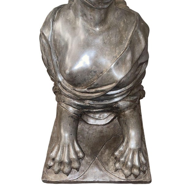 Late 19th Century Pair French Stone Sphinx Figures of Madame De Pompadour For Sale - Image 11 of 14