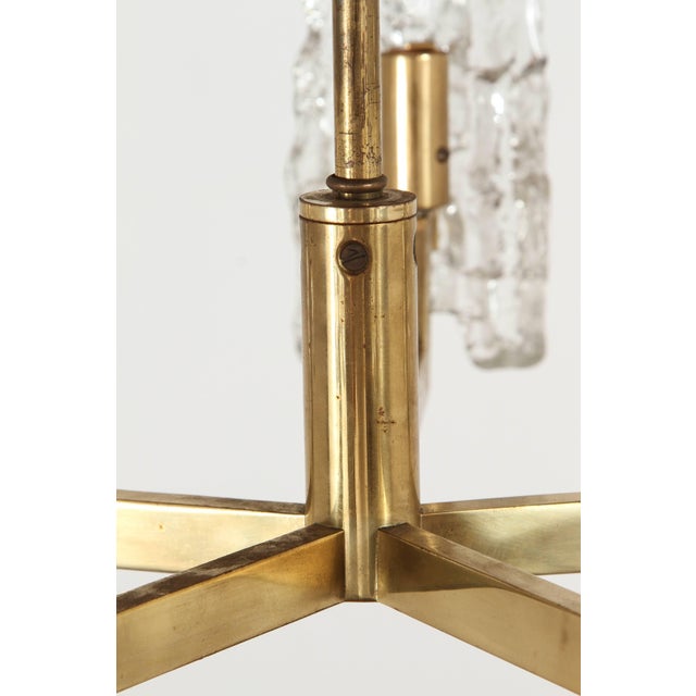 Kalmar Italian Glass Pendant With Kalmar Textured Glass Shades For Sale - Image 4 of 10