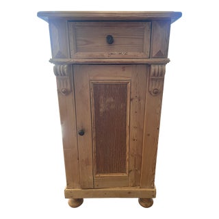 Antique German Pine Bedside Table For Sale