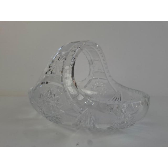 Mid-Century Modern Cut Crystal Basket, 1970 For Sale - Image 3 of 12