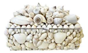 Vintage White Seashell Covered Box Sailor’s Valentine