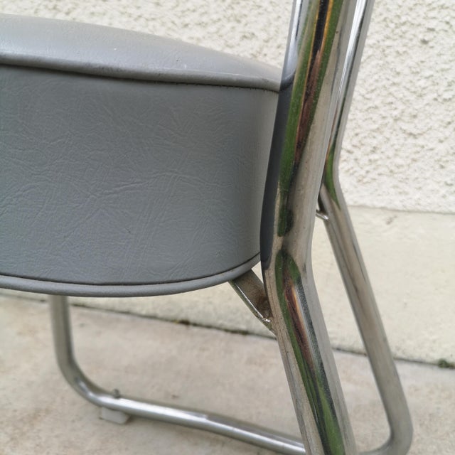 Textile Industrial Grey Office Chair For Sale - Image 7 of 8