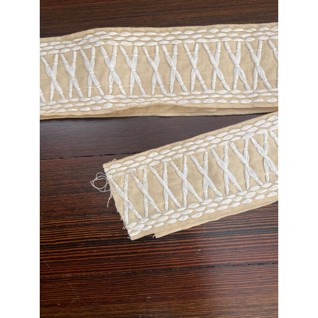 Boho Chic Schumacher Tikki Tape Trim in Palm - 2+ Yard Remnant For Sale - Image 3 of 3