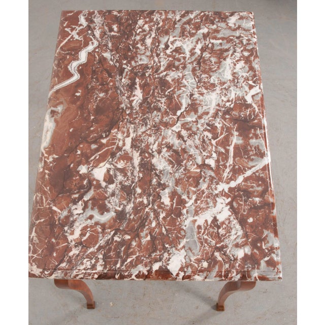 Wood Early 19th Century French Birch Writing Table with Marble Top For Sale - Image 7 of 11