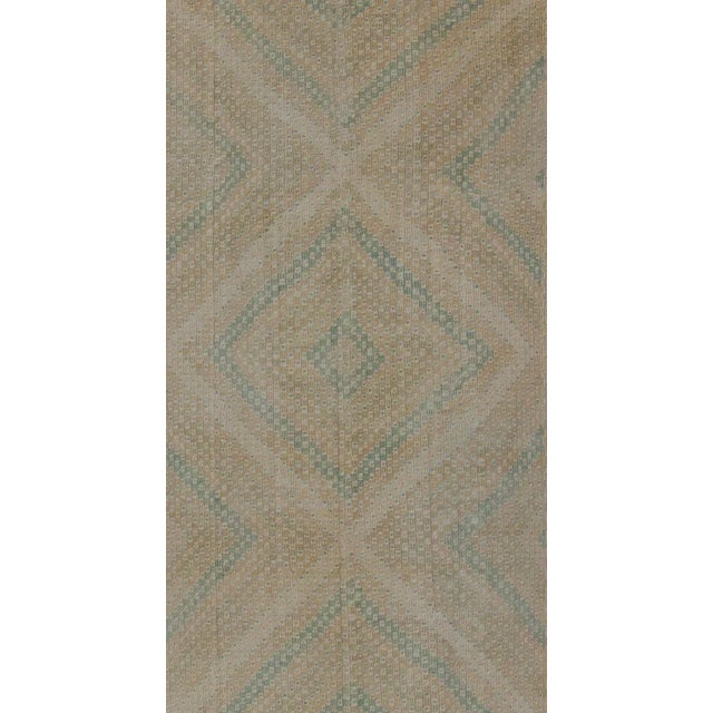 Vintage Turkish Flat-Weave Kilim With Diamond Geometric Design in Taupe, Tan For Sale - Image 4 of 12