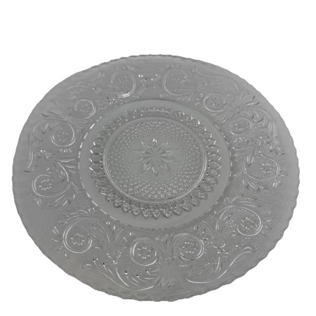 1940’s Duncan Miller Crystal Sandwich 7" clear glass dessert plate. Crafted by Duncan & Miller, this elegant plate is...