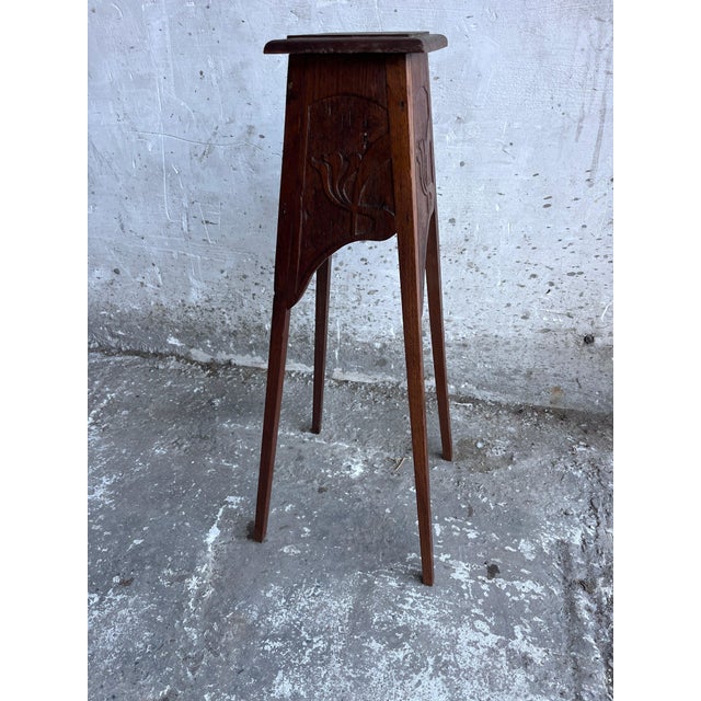 Art Nouveau Carved Wooden Plant Stand, 1910 For Sale - Image 4 of 11
