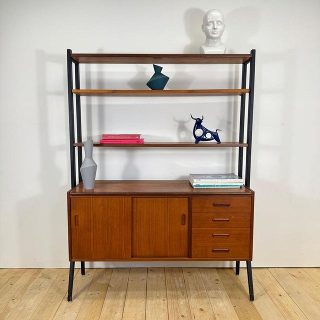 Vintage Danish Teak Bookcase, 1960 For Sale - Image 12 of 12