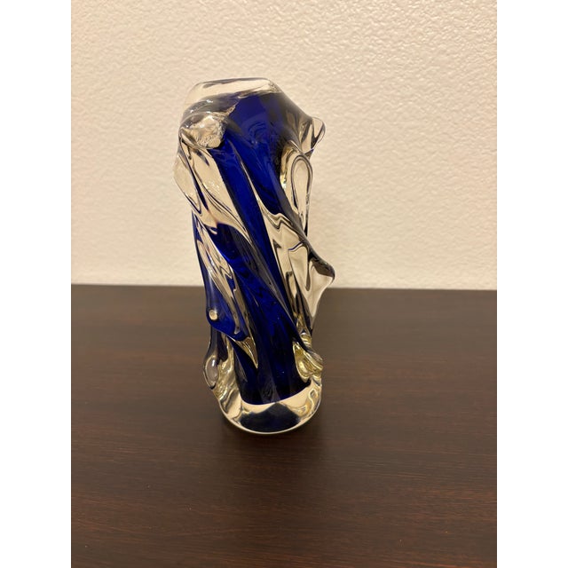 Glass Murano Cobalt Blue Diminutive Vase For Sale - Image 7 of 8