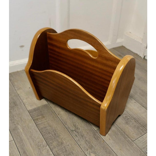 Wood Mid-Century Teak Canterbury Magazine Rack, 1960s For Sale - Image 7 of 8