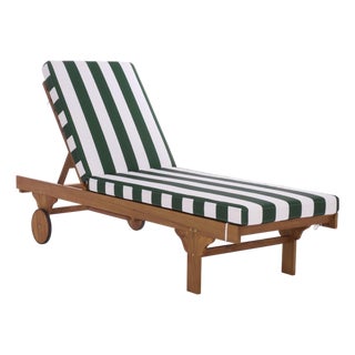 Newport Chaise Lounge, Green Stripe For Sale