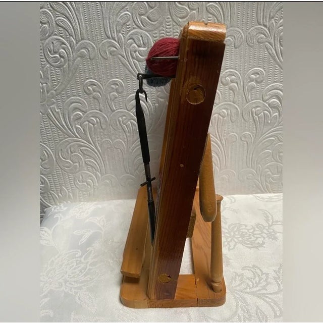 Wood Vintage 1950s Turkish Miniature Oriental Rug Weaving Loom Welcome For Sale - Image 7 of 8