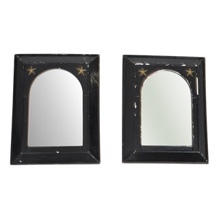 Neoclassical Ebonised Rectangular Mirrors, 1960s, Set of 2 For Sale