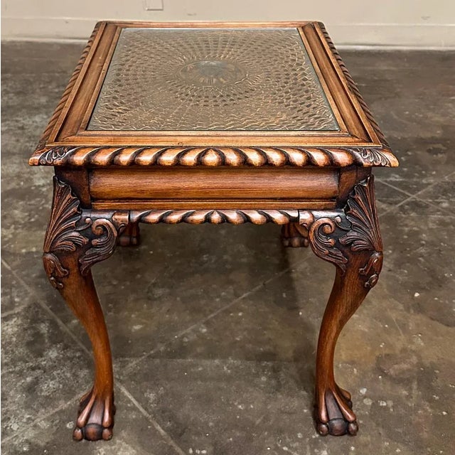 Mid 20th Century Antique English Walnut Chippendale End Table For Sale - Image 5 of 11