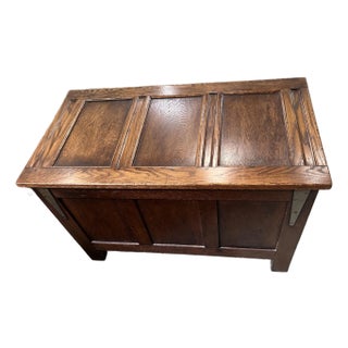 Early 20th Century Mission Oak Panel,Style Trunk Storage Chest For Sale