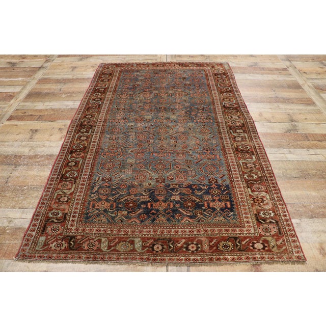 Textile Antique Persian Bijar Rug - 04'04 X 06'10 For Sale - Image 7 of 10