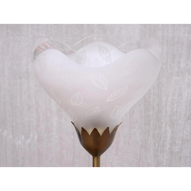 Orrefors Vintage Swedish Floor Lamp in Mahogany by Carl Fagerlund for Orrefors, 1950s For Sale - Image 4 of 15