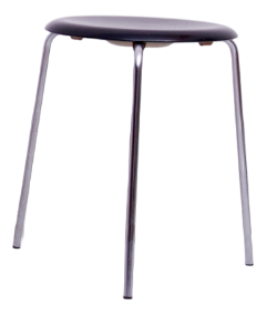 3170 Dot Black Chrome Stool by Arne Jacobsen for Fritz Hansen, 1967