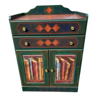 Mastercraft Solid Pine Hand Painted Storage Cabinet For Sale