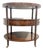 Vintage Leather-Topped Mahogany Three-Tier Oval Shaped Rolling Bar Cart With Drawer For Sale