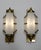 Art Deco Pair Skyscraper Vintage Art Deco Light Old Lamp Wall Sconces Fixture Brass & Milk Glass Rod Ship Light For Sale - Image 3 of 7