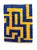 Berber Beni Mrirt Rug Handknotted Wool Cobalt Blue & Mustard Geometric Maze Pattern 200x300cm Middle Atlas, Morocco, 2010s For Sale - Image 10 of 10