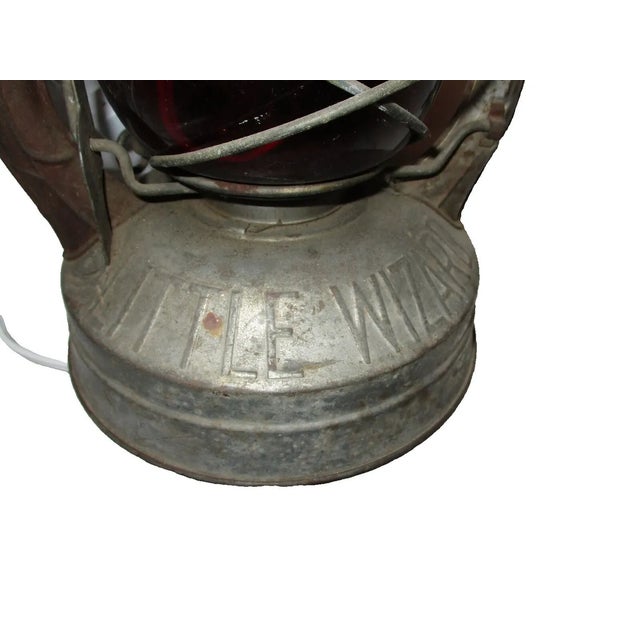 Silver Vintage Dietz Little Wizard Kerosene Lantern Electric Lamp For Sale - Image 8 of 9