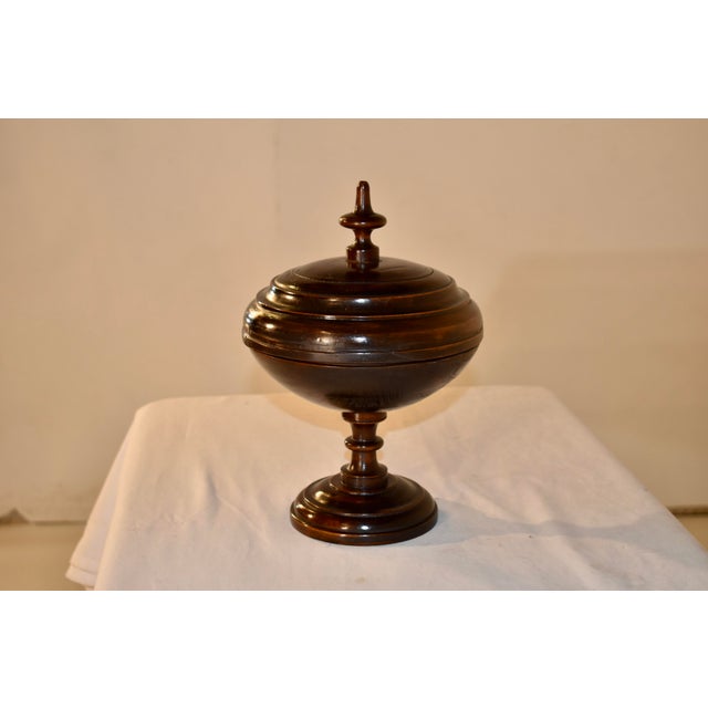 Victorian 19th Century Treen Pedestal Box With Lid For Sale - Image 3 of 12