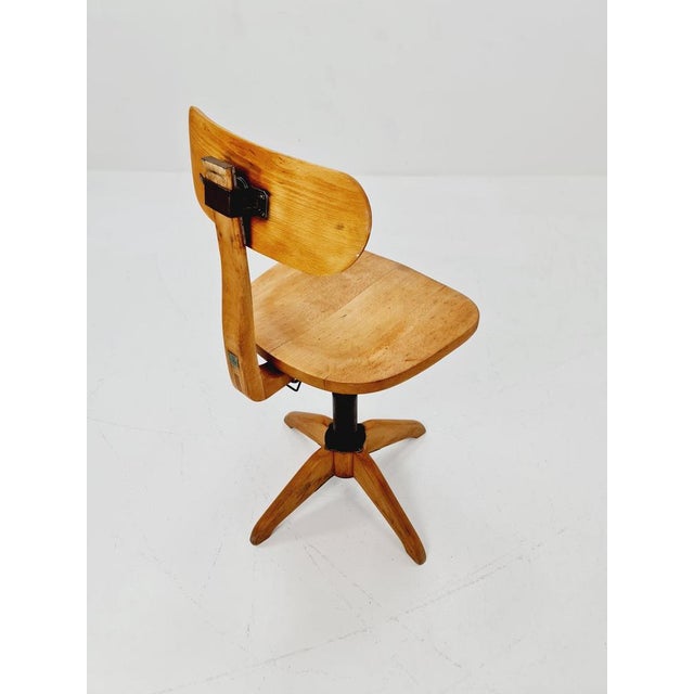 Bauhaus Swivel Office Chair in Wood by Stoll, 1930s For Sale - Image 9 of 11