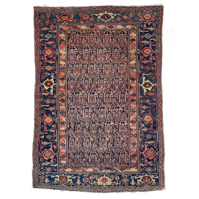 1930s Boteh Village Mother-Daughter Rug, 4.4 x 6.3 For Sale - Image 12 of 12
